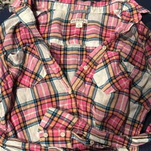 Merona Pink and Blue Button Down Shirt